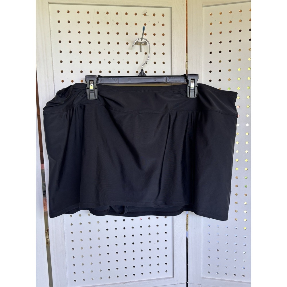 Kona Sol‎ Black Skirted Skirt Bathing Suit Bottoms Size 2X 20/22 Swim Plus